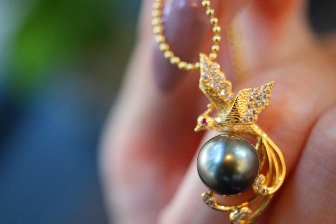 ( N10) Necklace (Tahitian black pearl design style)$119