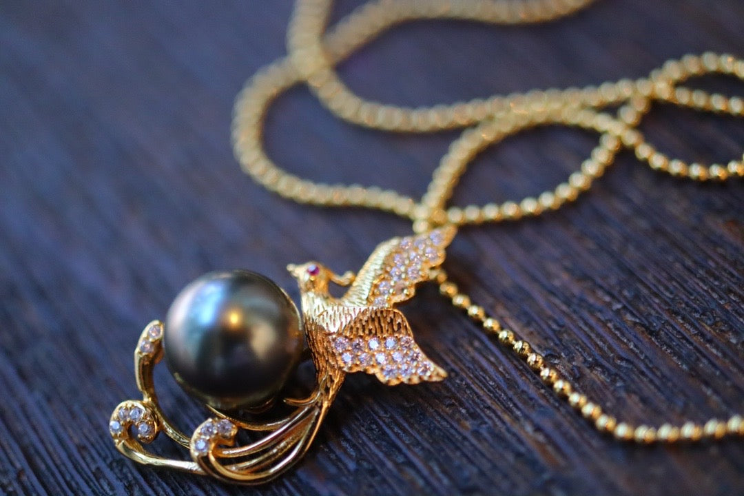 ( N10) Necklace (Tahitian black pearl design style)$119