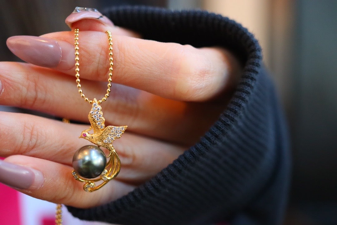 ( N10) Necklace (Tahitian black pearl design style)$119