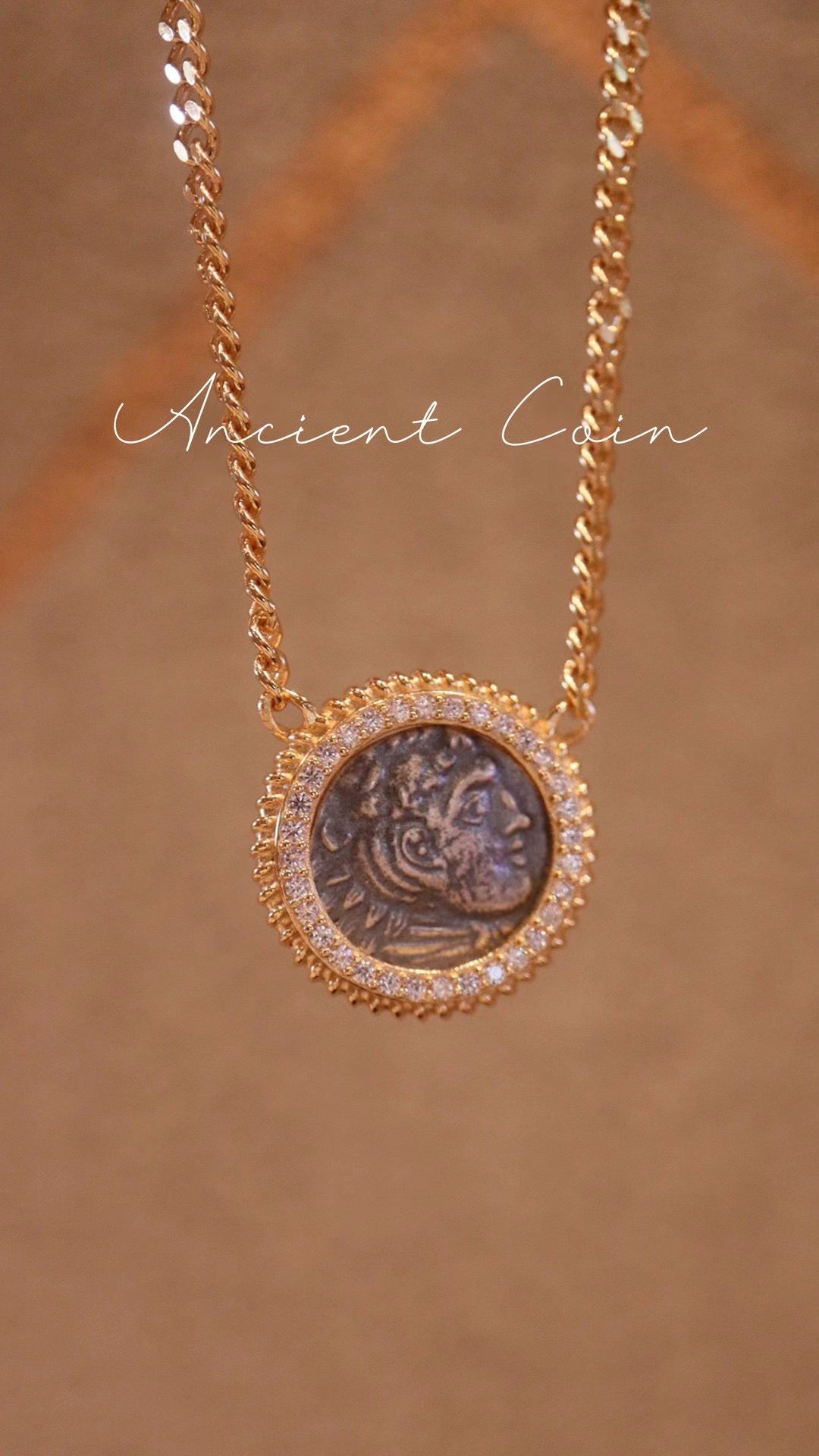 (N17) 925 Silver Necklace Ancient Coin Style $59