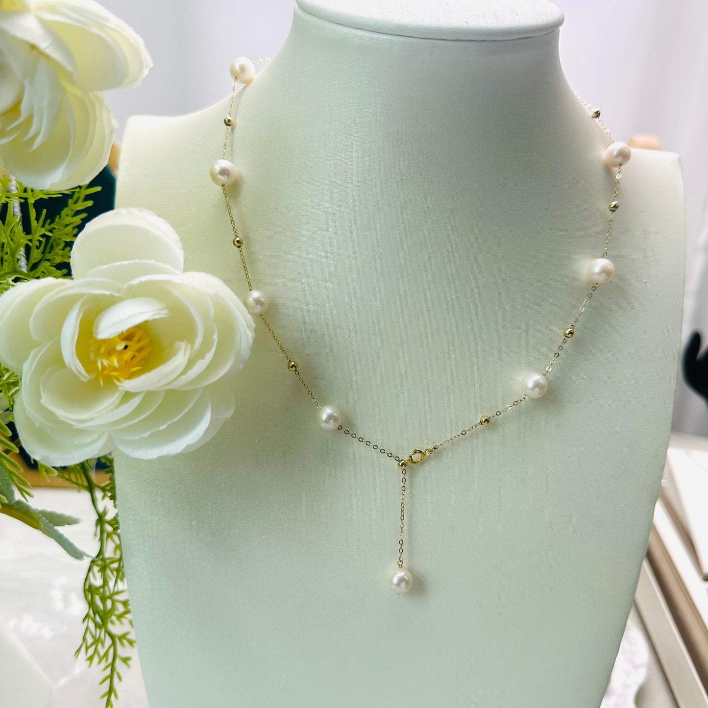 (N2) Gypsophila Pearl Necklace $69