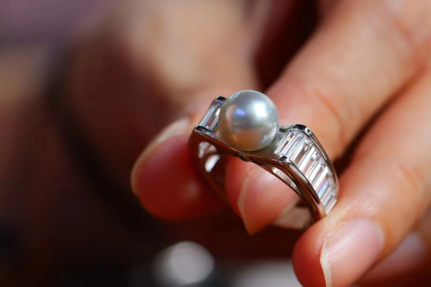 [R21] 925 Silver Akoya Madama Pearl Ring $79