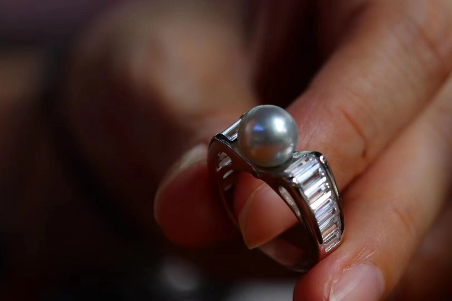 [R21] 925 Silver Akoya Madama Pearl Ring $79