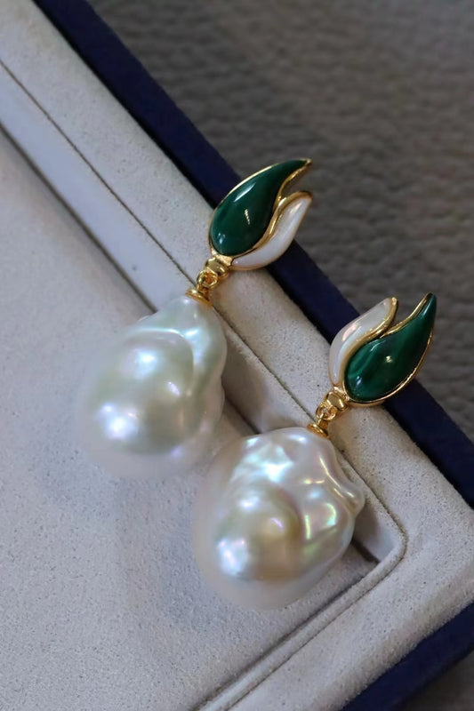 [E44] 925 Silver Baroque Pearl Earrings $69