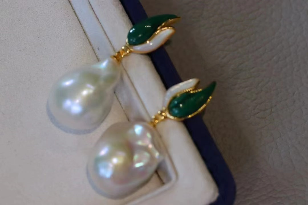 [E44] 925 Silver Baroque Pearl Earrings $69